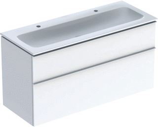 GEBERIT ICON WASTAFELONDERKAST MET WASTAFEL 2 LADEN SOFT-CLOSE HANDGREEP HXBXD 630X1200X480MM WIT 