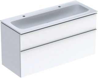 GEBERIT ICON WASTAFELONDERKAST MET WASTAFEL 2 LADEN SOFT-CLOSE HANDGREEP HXBXD 630X1200X480MM WIT/CHROOM 