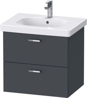 DURAVIT XBASE WASTAFELONDERBOUWKAST MET 2 LADEN 60X56X45.8CM VOOR WASTAFEL D-CODE 034265 MAT GRAFIET 