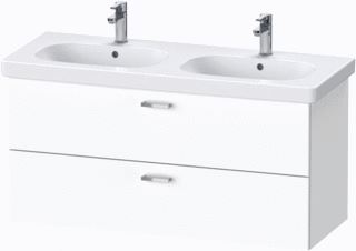 DURAVIT XBASE WASTAFELONDERBOUWKAST MET 2 LADEN 120X56X45.8CM VOOR DUBBELE WASTAFEL MAT WIT 