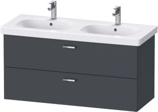 DURAVIT XBASE WASTAFELONDERBOUWKAST MET 2 LADEN 120X56X45.8CM VOOR WASTAFEL D-CODE 034812 MAT GRAFIET