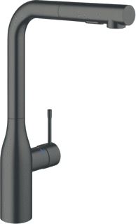 GROHE ESSENCE NEW KEUKENMENGKRAAN EENGREEPS DUAL SPRAY UITTREKBAAR 348MM HOOGTE 204MM VOORSPRONG DRAAIBAAR HARD GRAPHITE GEB