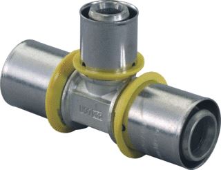 UPONOR MLC-G T-STUK 32MM X 25MM X 32MM MESSING GAS (PERS X PERS X PERS) 