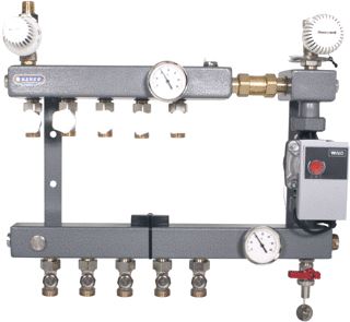 HENCO 5-GROEP STALEN VERDELER MET POMP STADSVERWARMING NUON PN6