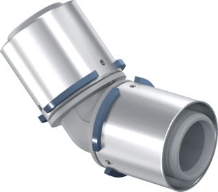 UPONOR S-PRESS FITTING KNIE HOEK 45GRADEN AANSLUITING 1: 63MM PERSMOF AANSLUITING 2: 63MM PERSMOF 