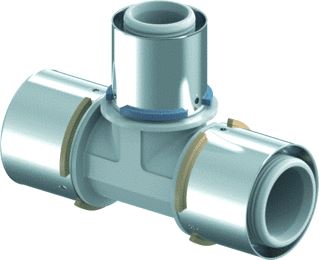 UPONOR S-PRESS PPSU T-STUK VERLOPEND 63MM X 25MM X 63MM COMPOSIET (PERS X PERS X PERS) 