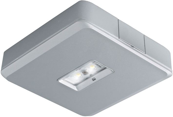 VAN LIEN NOODVERLICHTINGSARMATUUR EVAGO CENTRAAL 2 WATT 220 VOLT ALU OPBOUW LED ARMATUUR INCLUSIEF CONTROLEBOUWSTEEN SERIE EVAGO. LICHTSPREIDING: WIJD (W)