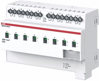 ABB BUSCH JAEGER SCHAKELACTOR BUSSYSTEEM ABB I-BUS KNX SCHAKEL AKTOR PROFESSIONEEL KNX 8-VOUDIG 16 AMPERE ENERGIEFUNCTIE 