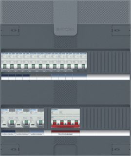 ATTEMA INSTALLATIEKAST 3-FASE 10 GROEPEN 3 ALS HS 40A 4P 36-MOD 1F-KOOK IP20 HXBXD 390X330X110MM 