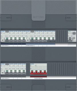 ATTEMA INSTALLATIEKAST 3-FASE 11 GROEPEN 3 ALS HS 40A 4P 36-MOD 1F-KOOK IP20 HXBXD 390X330X110MM