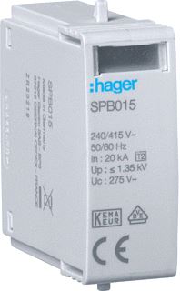 HAGER STEEKELEMENT T2 L-N UC 275 V IMAX 40 KA UP 1,35 KV 