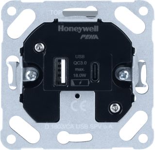 HONEYWELL PEHA USB-LAADSTATION 3,4A MET 1X TYP A & 1X TYP C (QC 3.0)