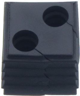 CONTACLIP KABELDOORVOER SMALL VOOR KDS-DE 2X7MM BREED IP66 UL 94 V-0 TPE 40GRADEN C+120GRADEN C GRADEN ZWART