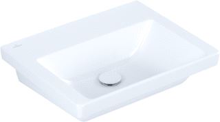 VILLEROY & BOCH SUBWAY 3.0 WASTAFEL 550X440MM. ZONDER KRAANGAT ZONDER OVERLOOP. WIT ALPIN