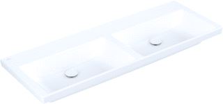 VILLEROY & BOCH SUBWAY 3.0 DUBBELE MEUBELWASTAFEL 1300X470MM. ZONDER KRAANGAT ZONDER OVERLOOP. STONE WHITE C+