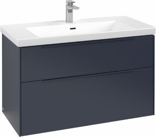 VILLEROY & BOCH WASTAFELONDERKAST SUBWAY 3.0 MET LED-VERLICHTING 97,3X47,8X57,6CM MARINE BLUE/MONOCHROOM