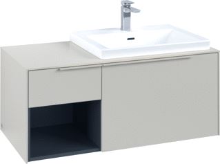 VILLEROY & BOCH WASTAFELONDERKAST SUBWAY 3.0 MET OPEN-KASTELEMENT LINKS EN LED-VERLICHTING 100,1X51,6X42,25CM CASHMERE GREY/MONOCHROOM 