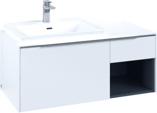 VILLEROY & BOCH WASTAFELONDERKAST SUBWAY 3.0 MET OPEN-KASTELEMENT RECHTS EN LED-VERLICHTING 100,1X51,6X42,25CM PURE WHITE/ALUMINIUM 