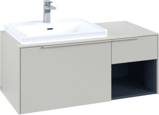 VILLEROY & BOCH WASTAFELONDERKAST SUBWAY 3.0 MET OPEN-KASTELEMENT RECHTS EN LED-VERLICHTING 100,1X51,6X42,25CM CASHMERE GREY/MONOCHROOM