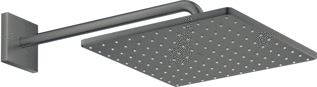 GROHE RAINSHOWER SMARTACTIVE HOOFDDOUCHESET: HOOFDDOUCHE 310 VIERKANT MET DOUCHEARM WANDMONTAGE 42.2CM MET 1 STRAALSOORT BRUSHED HARD GRAPHITE 