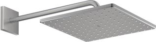 GROHE RAINSHOWER SMARTACTIVE HOOFDDOUCHESET: HOOFDDOUCHE 310 VIERKANT MET DOUCHEARM WANDMONTAGE 42.2CM MET 1 STRAALSOORT SUPERSTEEL 