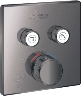 GROHE GROHTHERM SMARTCONTROL AFBOUWDEEL VOOR INBOUWKRAAN THERMOSTATISCH MET OMSTEL VOOR 2 FUNCTIES VIERKANT HARD GRAPHITE 