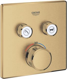 GROHE SMARTCONTROL AFBOUWDEEL VOOR INBOUW DOUCHEKRAAN THERMOSTATISCH 15.8X15.8CM MET OMSTEL 2-WEG BRUSHED COOL SUNRISE 