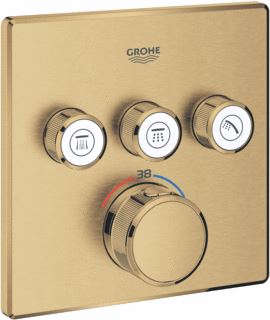 GROHE SMARTCONTROL AFBOUWDEEL VOOR INBOUW DOUCHEKRAAN THERMOSTATISCH 15.8X15.8CM MET OMSTEL 3-WEG BRUSHED COOL SUNRISE 