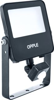 OPPLE FLOODLIGHT LED 10W 1200LM 3000K CRI80 IP65 IK07 >80GRADEN OPBOUW ZWENKBAAR SENSOR BEH. WIT LXHXD 172X133X34MM