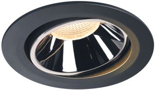 SLV NUMINOS MOVE DL XL INDOOR LED PLAFONDINBOUWLAMP ZWART/CHROOM 2700 K 20° DRAAI-EN ZWENKBAAR 