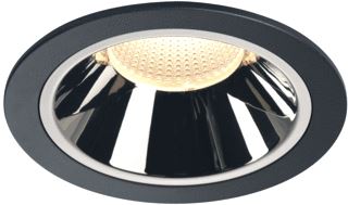SLV NUMINOS DL XL INDOOR LED PLAFONDINBOUWLAMP ZWART/CHROOM 3000 K 20° 