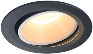 SLV NUMINOS MOVE DL XL INDOOR LED PLAFONDINBOUWLAMP ZWART/WIT 2700 K 20° DRAAI-EN ZWENKBAAR 