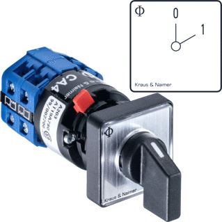 KRAUS & NAIMER AAN/UIT SCHAKELAAR 10A 1 POLIG 60° 0-1 FRONTINBOUW CENTRAAL IP66 