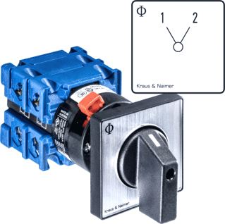 KRAUS & NAIMER OMSCHAKELAAR 20A 6 POLIG 60° 1-2 FRONTINBOUW CENTRAAL IP66 