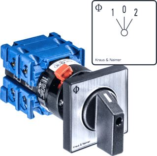 KRAUS & NAIMER OMSCHAKELAAR 20A 3 POLIG 1>0<2 FRONTINBOUW CENTRAAL IP66 