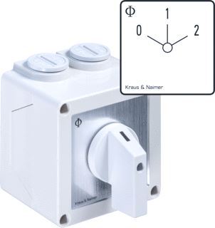 KRAUS & NAIMER DAHLANDERSCHAKELAAR 20A 0-1-2 OPBOUW IP42 