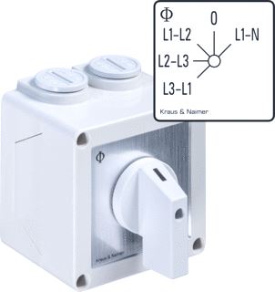 KRAUS & NAIMER STER-DRIEHOEKSCHAKELAAR 20A OPBOUW IP42 