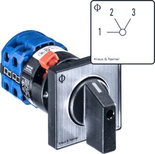 KRAUS & NAIMER STAPPENSCHAKELAAR 20A 3 POLIG 60° 1-3 CENTRAAL IP66