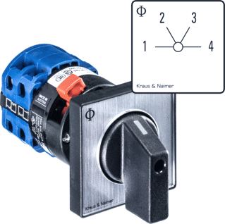 KRAUS & NAIMER STAPPENSCHAKELAAR 20A 1 POLIG 60° 1-4 CENTRAAL IP66