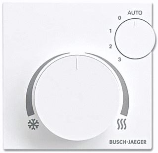 ABB BUSCH JAEGER KNX ANOLOGE RUIMTETEMPERATUURREGELAAR CLIMAECO MET TEMPERATUUR INSTELLING EN FANCOILSTAND