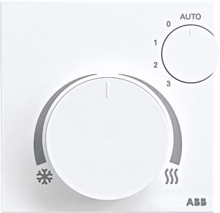 ABB BUSCH JAEGER KNX ANOLOGE RUIMTETEMPERATUURREGELAAR CLIMAECO MET TEMPERATUUR INSTELLING EN FANCOILSTAND