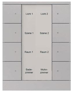 ABB BUSCH KNX TENTON BEDIENINGSELEMENT,8-VOUDIG MET BUSAANKOPPELAAR MET GEINTEGREERDE TEMPERATUURSENSOR MET TEKSTVELD F-ALUZILVER