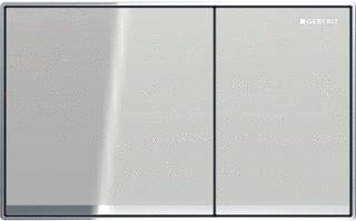 GEBERIT SIGMA60 BEDIENINGSPLAAT MECHANISCH TWEEKNOPS GLAS HXBXL 132X214X0MM ZANDGRIJS SPIEGELEND GL-CHROOM 