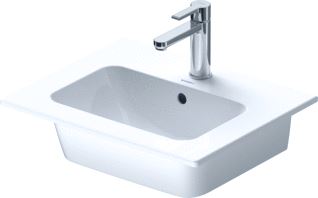 DURAVIT ME BY STARCK WASTAFEL 530 MM WIT ZIJDEMAT KRAANVLAK MET 1 KRAANGAT OVERLOOP POSITIE ZEEPDISPENSER: ZONDER 