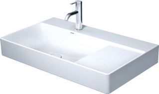 DURAVIT DURASQUARE WASTAFEL 800 MM WIT HOOGGLANS KRAANVLAK MET 1 KRAANGAT WONDERGLISS 