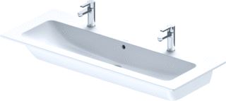 DURAVIT ME BY STARCK MEUBELWASTAFEL MET 2X1 KRAANGAT MET OVERLOOP 123X49CM MAT WIT 