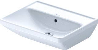 DURAVIT D-NEO WASTAFEL 550 MM WIT HOOGGLANS KRAANVLAK AANTAL KRAANGATEN PER WASBAK: 0 OVERLOOP POSITIE ZEEPDISPENSER: ZONDER 