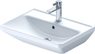 DURAVIT D-NEO WASTAFEL 600 MM WIT HOOGGLANS KRAANVLAK AANTAL KRAANGATEN PER WASBAK: 1 OVERLOOP POSITIE ZEEPDISPENSER: ZONDER WONDERGLISS 