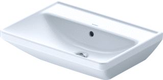 DURAVIT D-NEO WASTAFEL 600 MM WIT HOOGGLANS KRAANVLAK AANTAL KRAANGATEN PER WASBAK: 0 OVERLOOP POSITIE ZEEPDISPENSER: ZONDER 