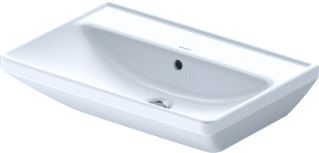 DURAVIT D-NEO WASTAFEL MET WASKOM MIDDEN ZONDER KRAANGAT MET OVERLOOP 65X44CM WIT 